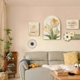 thumbnail image 2 of 1pcs Ultra-Thick Rustic Wall Decor, Wooden Frame Iron Flower Farmhouse Hanging Decoration for Outdoor,Bedroom Purple, 2 of 5