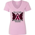 thumbnail image 3 of Inktastic Multiple Myeloma Cancer Awareness Hope & Faith with Butterfly Ribbon Women's V-Neck T-Shirt, 3 of 5