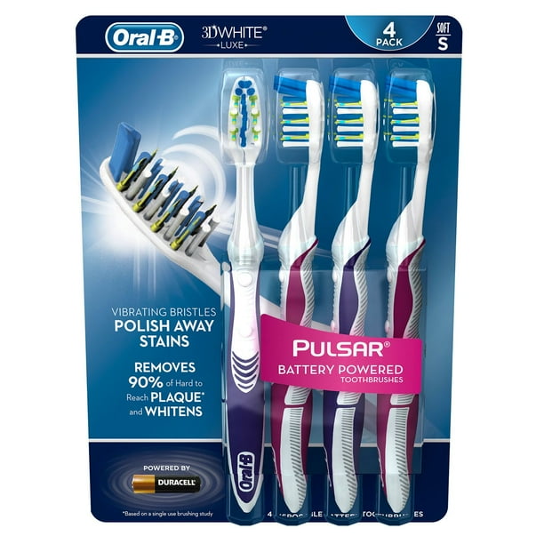 OralB Pulsar 3D White Toothbrush, 4 pk., Soft