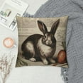 thumbnail image 2 of COMIO  Vintage Easter Bunny Pillow Cover Cute Animal Rabbit Home Decor  Throw Cushion Case, 2 of 5