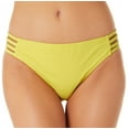thumbnail image 2 of California Waves Junior's Strappy Side Hipster Bikini Bottoms Swimsuit Yellow Size X-Large, 2 of 3
