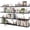 Black, variant on 4 Different Sizes Floating Shelves for Wall Decor, Rustic White