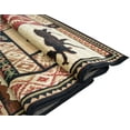 thumbnail image 5 of HR-Cabin Collection 906-Nature and Animals Area Rug 3.8 by 5.1Contemporary Geometric Design Fish/Moose/Bear/Lodge-Southwestern Design-Ivory/Red/Green and Multi, 5 of 8