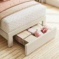 thumbnail image 6 of Garvee Twin Bed Frame with Velvet Upholstery, Storage Drawer & Headboard, Low-Profile Platform Bed for Girls, Sturdy Wooden Slats, Noise-Free, Easy Assembly, Beige, 6 of 6