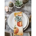 thumbnail image 2 of Orange Pumpkins Fall Cloth Napkins Set of 6 Reusable Dinner Napkins, Thanksgiving Maple Leaves Botanical Cocktail Napkin Washable Table Napkins for Wedding/Holiday Party/Baby Shower 20"x20", 2 of 7