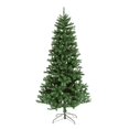 thumbnail image 1 of Árbol de Navidad en espiral con LED de nieve exterior flocado con adornos, 1 of 3