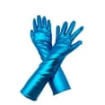 thumbnail image 6 of ManxiVoo Metallic Evening Gloves for Women Costume Party Stage Performance Blue, 6 of 6