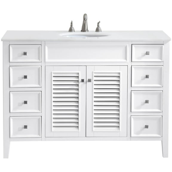 Elegant Lighting VF-1041-VW Cape Cod 48" Free Standing Single Basin Vanity Set - Off White
