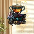 thumbnail image 5 of Book Ornament,Book Ornament Faux Stained Glass,Book Ornaments For Christmas Tree,Book Lover Gifts For Women,Acrylic Suncatcher Ornament For Librarian, Book Lovers, Reader, Teacher(7.8x7.8inch), 5 of 9