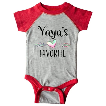 

Inktastic Yaya s Favorite- Heart Grandchild Gift Baby Boy or Baby Girl Bodysuit