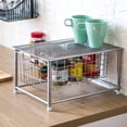 thumbnail image 6 of Home Zone Living Pull Out Single Organizer 13.09" L x 9.06" W, Silver and White, 6 of 7