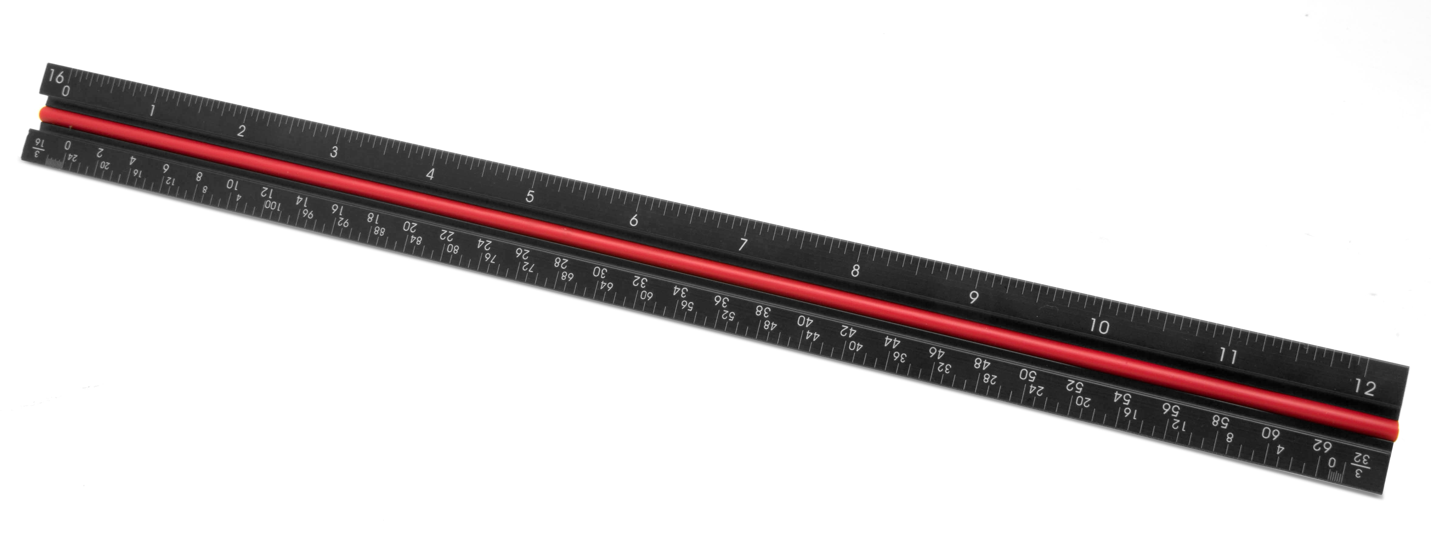 WEN 12-inch Aluminum Triangular Architect Ruler with Laser-Etched Imperial Drafting Scales