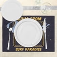 thumbnail image 3 of Ambesonne Tiki Bar Place Mats Set of 4, Aloha Hawaiian, Standard Size, Indigo Apricot Pale Blue, 3 of 6