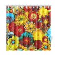 thumbnail image 1 of ABPHQTO Cortina de ducha de tela impermeable para baño con diseño de flores de dalia 160x180 cm, 1 of 2