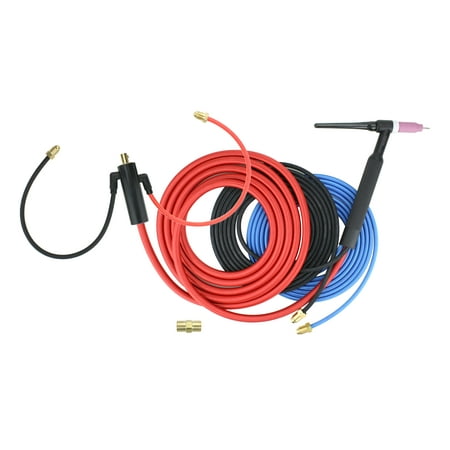 

18 Series - 350 Amp - Water Cooled - TIG Torch - 25 feet 3-Piece Cable - INLINE Gas Dinse 35-70 Connector - (Welders with Gas Solenoid)
