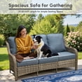 thumbnail image 3 of Ovios 6-Piece Patio Furniture Set All-Weather Wicker Outdoor Conversation Set with Sofa Swivel Chairs and Ottomans, Denim Blue, 3 of 10