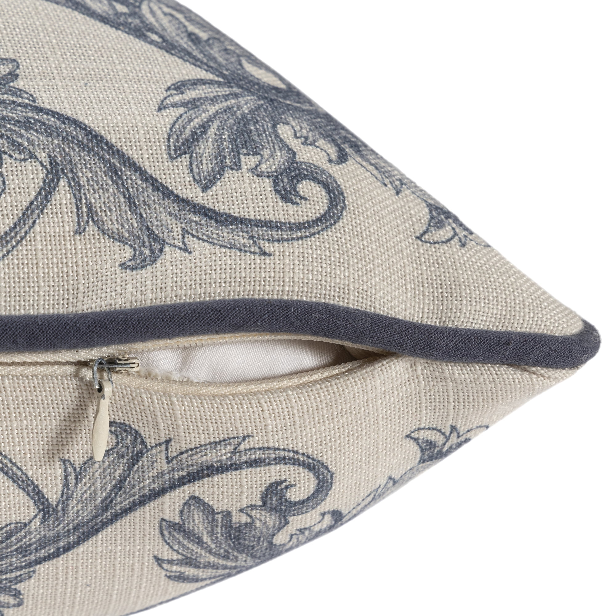 Harlow Hill Alton Blue/Ivory Floral 20" x 20" Recycled P.E.T. Adult Decorative Feather Filled Pillow