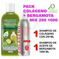 thumbnail image 1 of COLÁGENO + BERGAMOTA MIX 250 1000 VIVONATURAL. 1 Shampoo de Colágeno Regenerador Capilar VIVONATURAL de 250 ml y 1 Shampoo de Aceite de Bergamota VIVONATURAL DE 1000 ML, 1 of 5