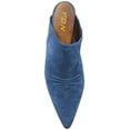 thumbnail image 4 of YDN Women Sexy Kitten Low Heel Mules Pumps Pointed Closed Toe Loafers Backless Slip On Sandals Suede Comfort Shoes Size 7 Blue, 4 of 4