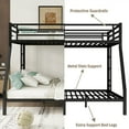 thumbnail image 6 of Bellemave Metal Bunk Beds Queen over King Bunk Bed for Adults, Teens, Kids Space-saving King Size Bunk Bed Frame with 2 Ladders and Full-Length Guardrails, No Box Spring Needed, Black, 6 of 11