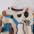 thumbnail image 7 of SonxaHe Toddler Boys' Outfits Excavator Graphic Long Sleeve Sweatshirt Jogger Kids Soft Streetwear Sports Loose Outfit Set Beige,Sized 3-4, 7 of 7