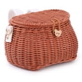 thumbnail image 4 of Cesta de coche de estilo ratán con tapa, bolso tejido a mano, mochila cruzada, bolso para niños, cesta delantera de bicicleta, almacenamiento, 4 of 5