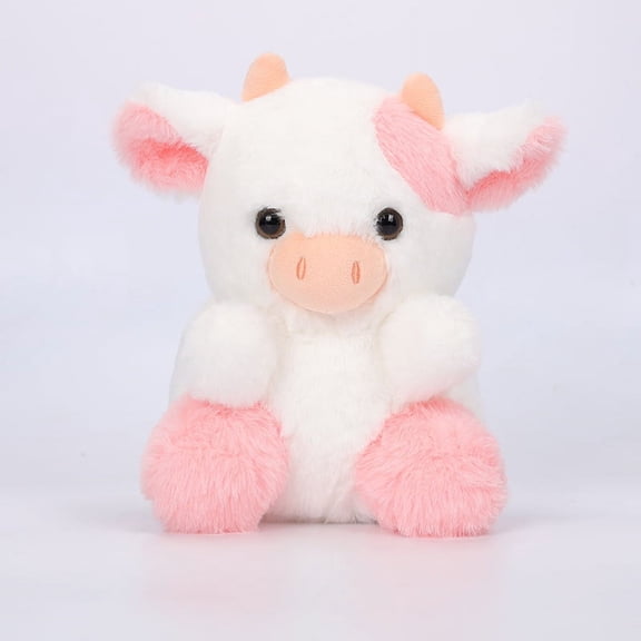 1pcs Cow Plush Toy Stuffed Animal 7.88 Inch Cute Cow Plush Toy,for Sofa Bed Couch Living Room，Home Decor ，Pink