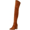 NINE WEST Womens Barret2 Over-The-Knee Boot 5 Medium Natural