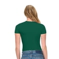 thumbnail image 6 of Natural Uniforms Womens Buttery Soft, Super Stretch Y2K Long Sleeve Baby Tee Crop Top (True Hunter Green, X-Large), 6 of 6