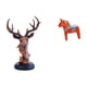 thumbnail image 1 of Juego de figuras de cabeza de ciervo, estatua decorativa de animal, artesanía, adorno de caballo Dalecarlian, construcción de resina y madera, adecuad, 1 of 8