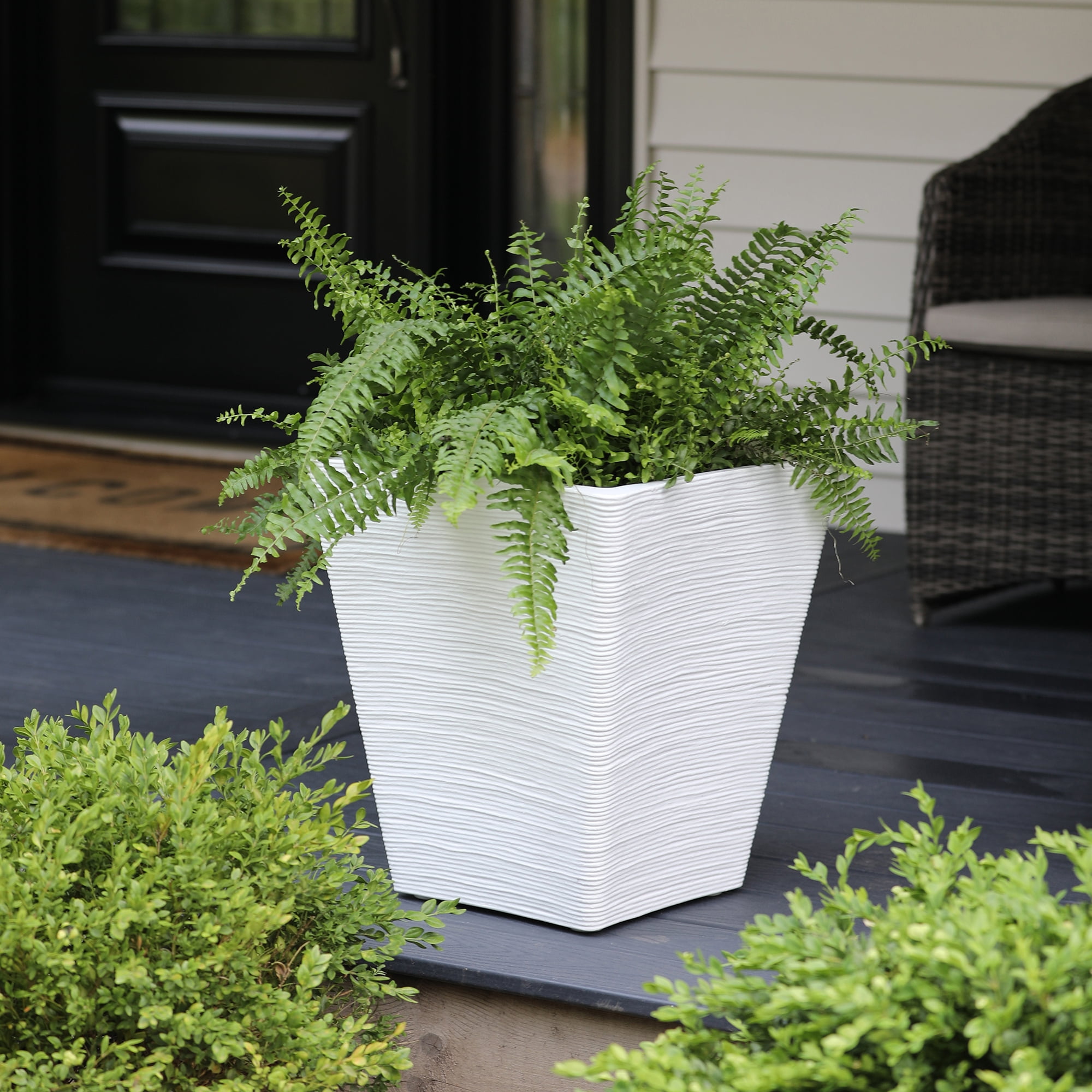 Bristol 18in Tall Planter - White