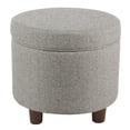 thumbnail image 2 of Otomana Benzara redonda de madera con tapa abatible, 2 of 6