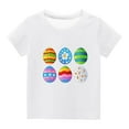 thumbnail image 2 of piuwrlz Easter outfits Short Tops Sleeve Shirts for Girls Boy Printed Round Neck Tops Shirt Undershirts White Size 7 Years, 2 of 6