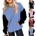 thumbnail image 6 of FAOWME Big Girls Boys Hoodies With Pocket Long Sleeved Color Block Comfortable Loose Fit Sweatshirts For Daily Wear Black 5-6 Years, 6 of 6