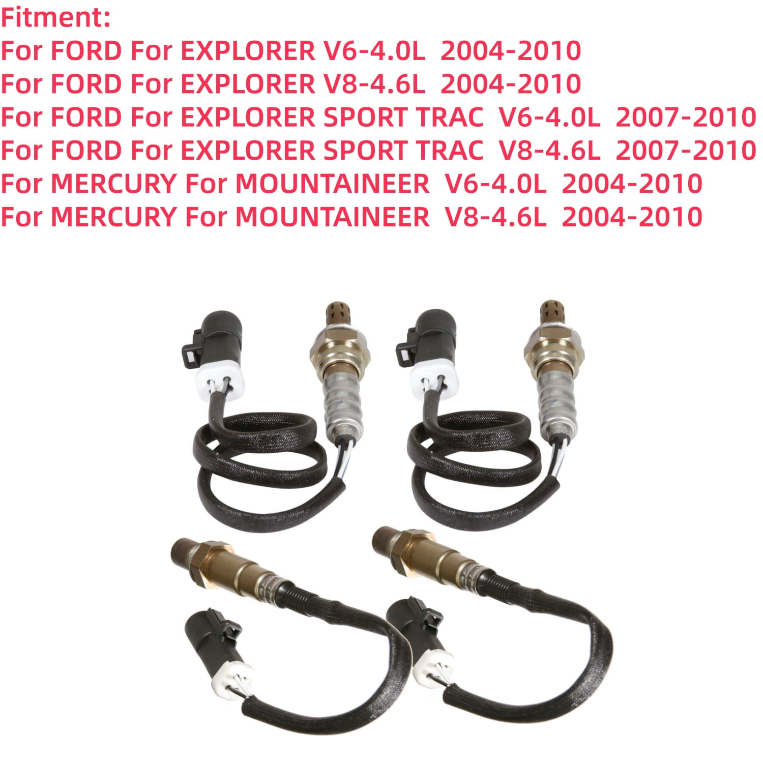 Ruiya 4Pcs Upstream + Downstream For 2000-2010 Ford Expedition, Explorer, F-150, 2001-2007 Lincoln Navigator O2 Oxygen Sensor