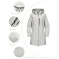 thumbnail image 2 of UTSJKR Women's Lightweight Waterproof Rain Jacket Long Sleeve Hooded Windbreaker Outdoor Coat Zip Up Rainwear Packable Outwear White XL, 2 of 8