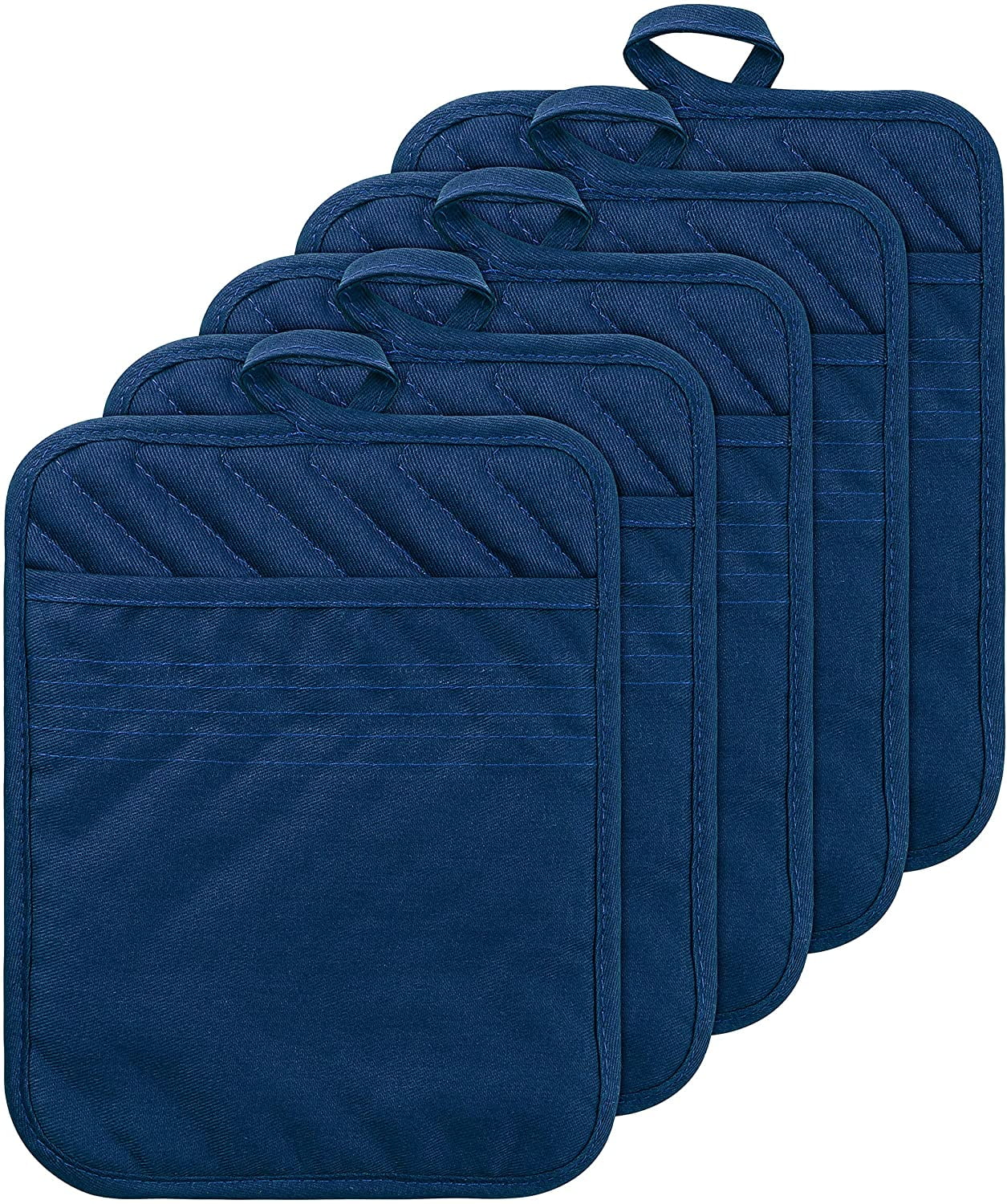 Cotton Pot Holders Cotton Made Machine Washable Heat Resistant Everyday  Kitchen Basic Terry Pot Holder, Hot Pads, Trivet for Cooking and Baking Set  of 4 (Dark Blue) - Yahoo Shopping