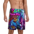 thumbnail image 2 of Pofeuu Neon Free Play Print Men's Soft Woven Elastic Waistband Sleep Pajama Short-3X-Large, 2 of 6
