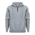 thumbnail image 2 of TOWED22 Quarter Zip Hoodies for Men Oversized Pullover Loose Fit Sweatshirt with Kangaroo Pocket(Light Gray,S), 2 of 7