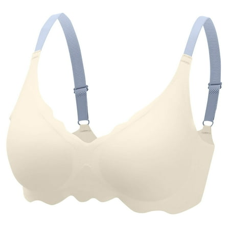 Mrasaso Summer Savings Clearance! Built in Bra Tank Tops for Women Women Nylon Bra Women s Seamless Wireless Bra Detachable Chest Sagging Wave Pattern for Comfort(1pc Bra) White|L