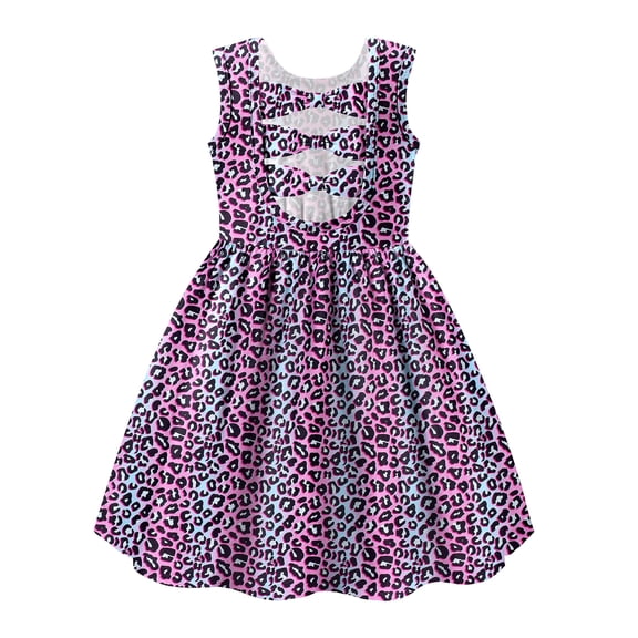 Arshiner Toddler Girls Summer Dress Back Bowknot Sleeveless Twirly Casual Beach Party Sundress with Pockets