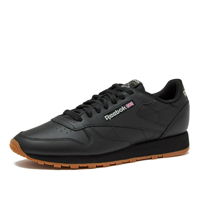 Zapatillas Reebok Classic de piel para hombre, zapatillas de tenis negras o blancas, negro básico, gris puro5/Reebok Gum3, 4.5