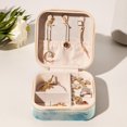 thumbnail image 6 of Whale Travel Portable Square Decorative Box Jewelry Stand: All-in-One Earring Holder, Ring Keeper, Necklace & Bracelet Organizer - Storage Box for Girls and Women, 6 of 6