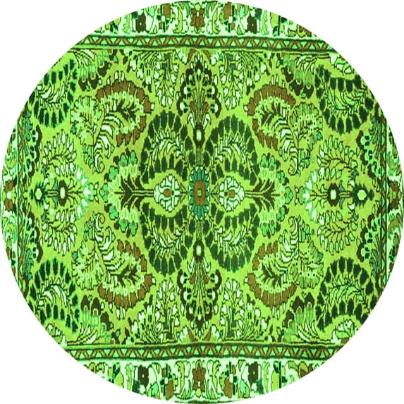 Ahgly Company Indoor Round Persian Green Traditional Area Rugs, 6' Round