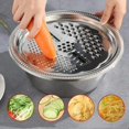 thumbnail image 2 of Multifunctional Kitchen Grater Set with Stainless Steel Drain Basin for Cheese, Vegetables, Fruits, Salad Preparation, 2 of 7