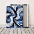 thumbnail image 6 of 1 Item Abstract Swirls in Blue And Silver Canvas Poster with Wooden Frame - Modern Art Deco Style Wall Decor, Waterproof, Easy to Hang, Suitable for Living Room, Bedroom, Home Office - Unique Gift, 6 of 9