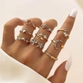 thumbnail image 4 of Juego de Anillos Articulares de Luna y Estrellas Apilables de Oro para Mujeres, 4 of 7