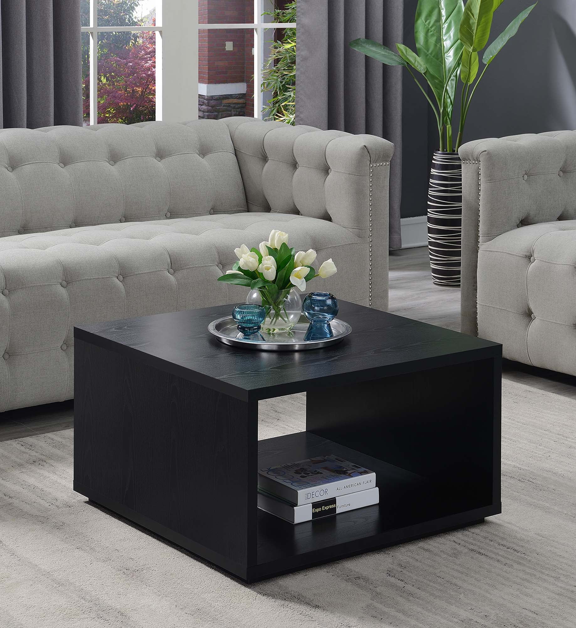 Convenience Concepts Northfield Admiral Square Coffee Table in Black