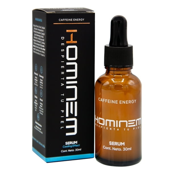 HOMINEM Sérum Facial Cooling Effect Hombre, 30 ml, Vitamina C, Cafeína, Mentol, Dawnergy™ y Ácido Hialurónico, Hidratante, Revitalizante y Anti-Fatiga