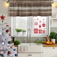 thumbnail image 5 of Brown Beige Wooden Curtain Valances for Windows, Kitchen Valance Window Treatments Panel 2 Pack, Vintage Farmhouse Retro Art Rod Pocket Short Curtains for Bathroom Bedroom 54 x 18 Inch, 5 of 8